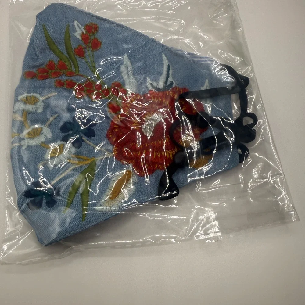 Johnny Was Floral Embroidered Face Mask